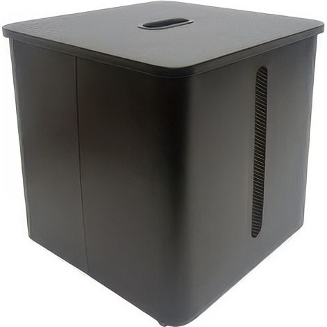 Contenitore Porta Pellet in Acciaio Verniciato 40 x 40 x 41 cm con Coperchio, 4 Ruote e Indicatore di Livello
