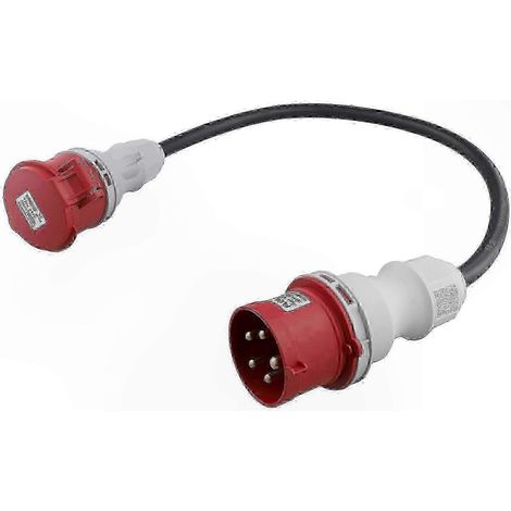 Connecteur adaptateur 16A 5 broches, prise 3 phases 400V à haute intensité pour câble flexible, protection intégrée, 32A vers 16A (1/5)