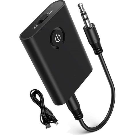 Trasmettitore Bluetooth 5.0，Adattatore Bluetooth 2 in 1，Trasmettitore e ricevitore，Uscita stereo da 3,5 mm，Adattatore audio Bluetooth aptX (1/5)