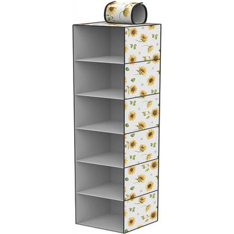 Trade Shop - Organizer Armadio 6 Ripiani Strati Pensile Porta Oggetti Scaffale 30x30x60 Cm - (1/2)