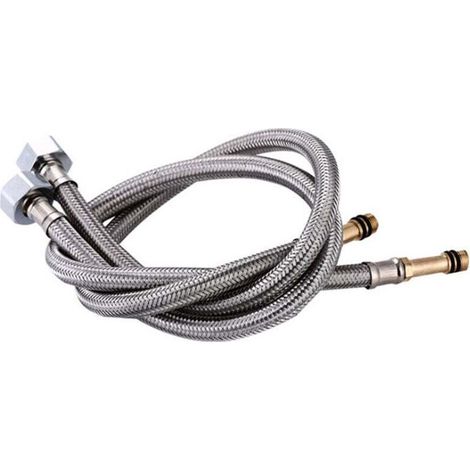 Flexible Robinet Acier Inoxydable Eau Chaude Froide Évier Cuisine Raccord Extension 2 Pièces (1/4)