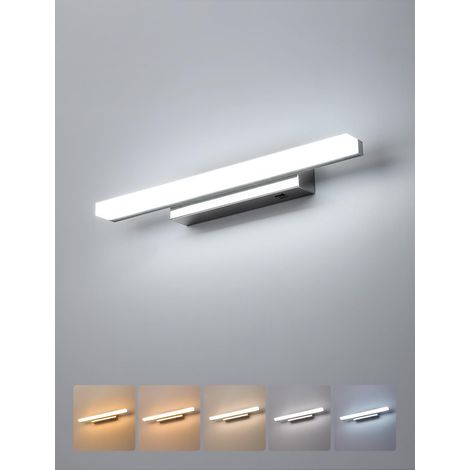 Applique Murale 40cm Lampe Miroir LED Salle de Bain Éclairage Adaptable à Vos Humeurs, 5 Températures de Couleur Réglables Etanche IP44 Eclairage 880lm Lumiere Vasque Armoire de Toilette (1/5)