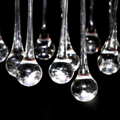Lustre Suspension Plafonnier 3 Lampes en Métal Chromé et Verre 85 Cristaux Blanc Ø 45 x 50 cm (1/4)
