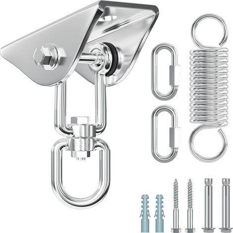 Wolketon Crochet de plafond Capacité 360° Rotation Innovant avec 304 Acier Inoxydable 400KG Suspension pour Béton Bois Ensembles