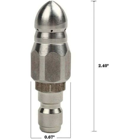 Buse de jet d'égout pour nettoyeur haute pression avec acier inoxydable, buse de jet d'égout de conception durable, connecteur rapide de 1/4 pouce (1/3)