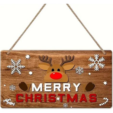 Décorations de porte de Noël, panneaux décoratifs d'hiver, décorations intérieures et extérieures pour maisons, salles de classe et bureaux - décorations murales de fêtes, décorations et cadeaux de fê (1/5)