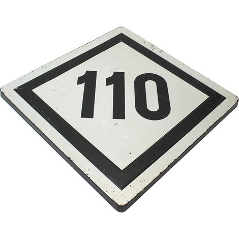 SpazioLuzio - SEÑAL 90x90cm Original Ferroviaria Fibra de Vidrio Tren Velocidad Limitada 110