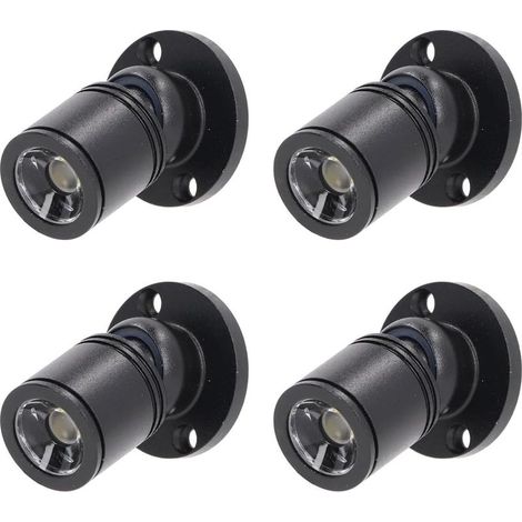 Mini LED Recessed Ceiling Spotlights, 1W, with Driver, 100-265V AC, for Home/Wine Cabinet/Jewelry Cabinet/Living Room/Closet, 4pcs [Energy Class A+], 3000K (1/4)