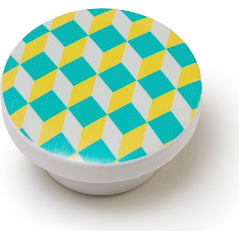Boutons Bois Jazz Jaune Design Jazz Jaune 40mm - Reunion Industrial