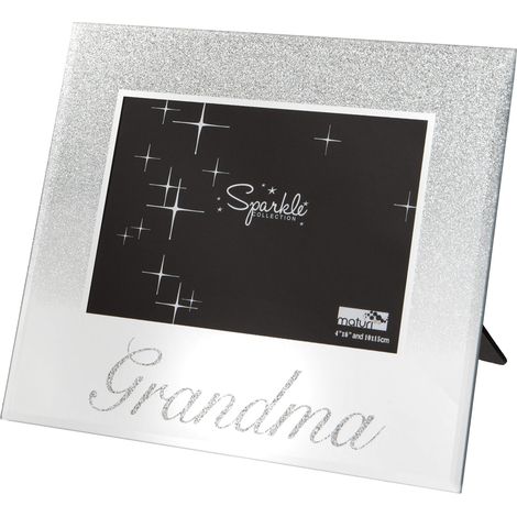 Cadre photo miroir argenté pailleté 15,2 x 10,2 cm