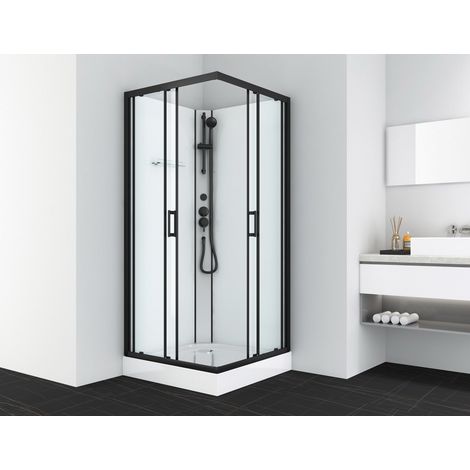 Komplettduschkabine DENVER BLACK - mit Schnellmontage 90 x 90 x 210 cm (1/2)