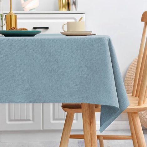 Nappe rectangulaire en lin, 110 x 160 cm. Nappe de haute qualité, résistante aux taches et imperméable, idéale pour les buffets. Caractéristiques : blanc éclatant (1/5)