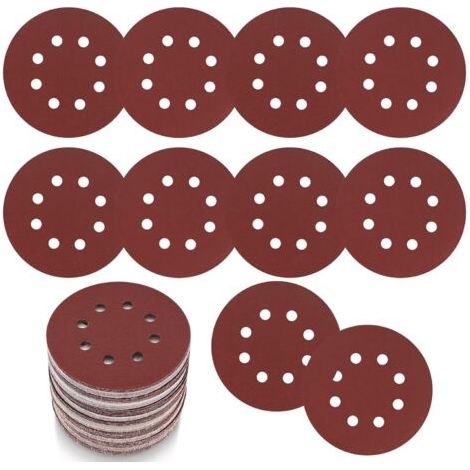 royaluxe-30 Pièces Disques Abrasifs 125 mm/5 Pouces, Disque de Ponçage Grain 80, Papier Abrasif 8 Trous, Feuilles Abrasives pour Ponceuse Orbitale Aléatoire Murale