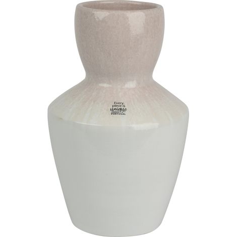 VASO WHITE D.19XH30CM COLLO ROSA IN TERRACOTTA