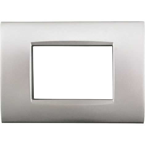 Placca 4 moduli tech per Bticino Living air compatibile silver tipo lnc4804te plastica (1/2)