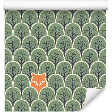Papier peint à motifs de branches d'arbres et de vert pour salon et chambre 50x1000 cm (1/5)