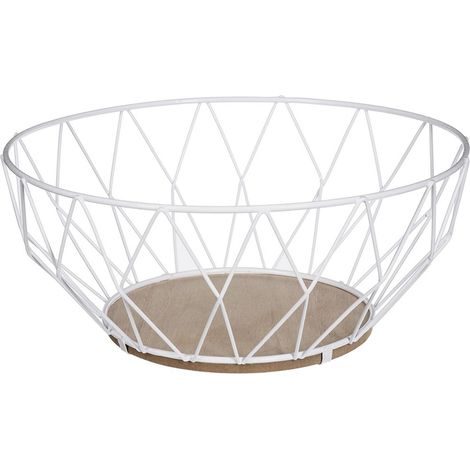Cestino in metallo bianco rhombus 28 cm - 5five (1/3)