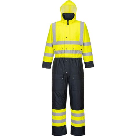 Kontrast-High-Vis-Steppoverall Farbe: Gelb/Navy Größe 6XL - Portwest