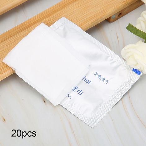 20 lingettes nettoyantes humides jetables en papier doux non tissé (1/5)