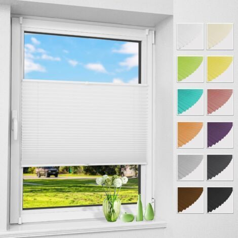Pleated blinds 40x100cm, no drilling, easy to install with clips for window or door, modern room decoration. (1/5)