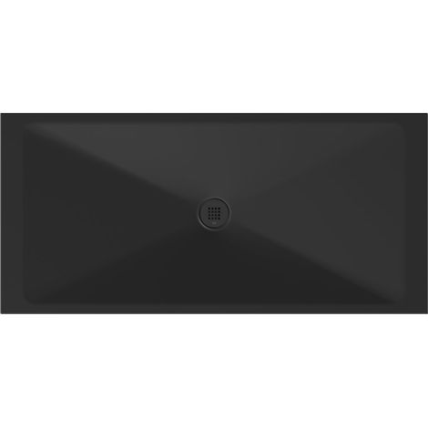 Receveur de douche rectangulaire en céramique 170x80x2cm, noir mat
