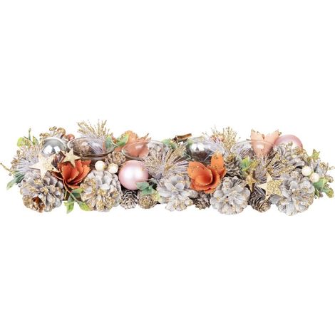 Ikebana MagicHome Weihnachten, Advents-, rosa-orange, 44x15x9 cm (1/3)