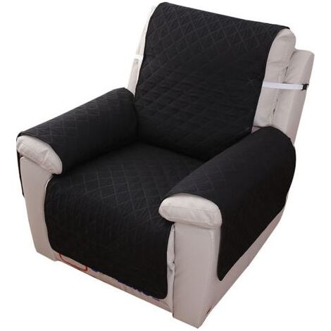 Housse imperméable pour fauteuil relax 1 place, housse de protection pour méridienne de chambre, 55 x 200 cm, noire (1/5)