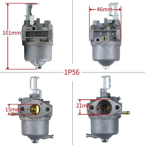Carburateur pour moteurs à arbre vertical 1P56F, P15Q-2, P15Q-3, P15Q-4 pour balayeuses à neige et tondeuses à gazon (1/4)