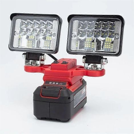 Lampe de travail LED sans fil 12 W, 5 600 lm, 2 têtes, charge rapide USB pour batterie Li-ion OZITO 20 V, lanterne de camping portable (1/5)