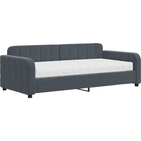 Maison Exclusive - Divano Letto con Materasso Grigio Scuro 90x190 cm in Velluto (1/5)