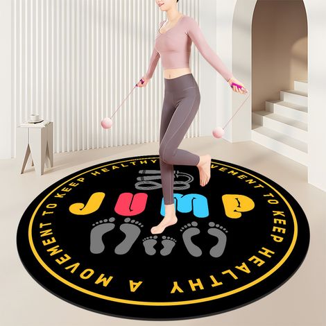 HSS-Tapis de gym à domicile, tapis absorbant les chocs et le bruit pour salles de sport,convient pour la corde à sauter et les exercices cardio - rond de 100 cm de diamètre-140x140cm