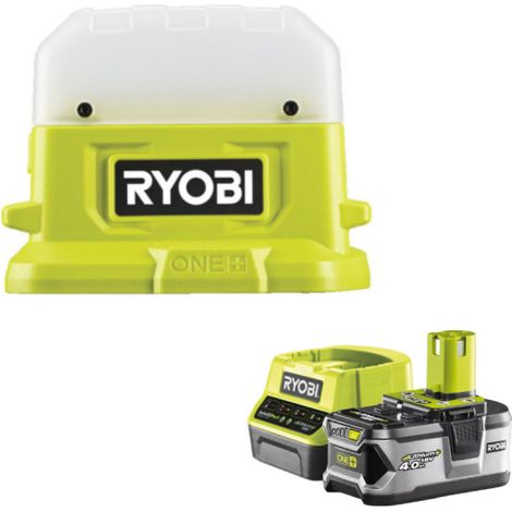 Confezione RYOBI Lanterna LED 18V OnePlus 500 Lumen RLC18-0 - 1 Batteria 4.0Ah - 1 Caricatore rapido RC18120-140