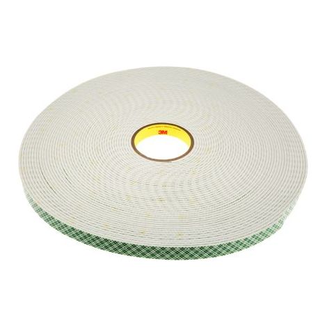 Ruban mousse Polyuréthane double face 3M SCOTCH 4008, Blanc, 19mm x 33m x 3.2mm ( Prix pour 1 )
