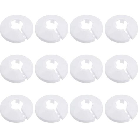 Lot de 12 bouchons de tuyau, en plastique blanc, diamètre 15 mm (1/4)