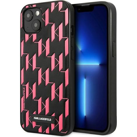 Custodia per iPhone 13 mini con monogramma Karl Lagerfeld, colore rosa. (1/5)