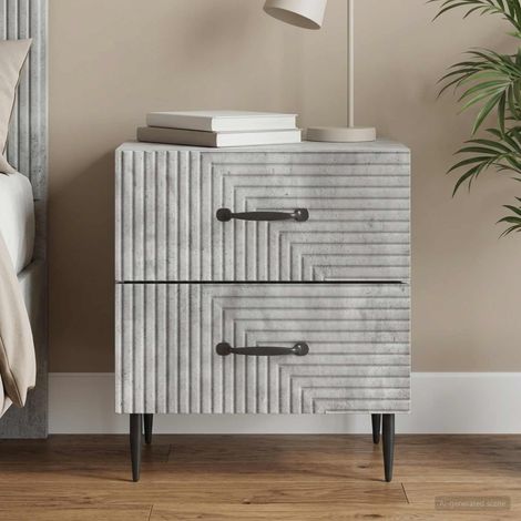 vidaXL Armadio da Notte Grigio Cemento 43 x 34,5 x 47,5 cm (1/5)