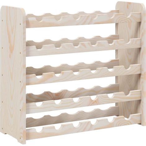 Wine Rack 67.5x25x60 cm Solid Wood Pine vidaXL