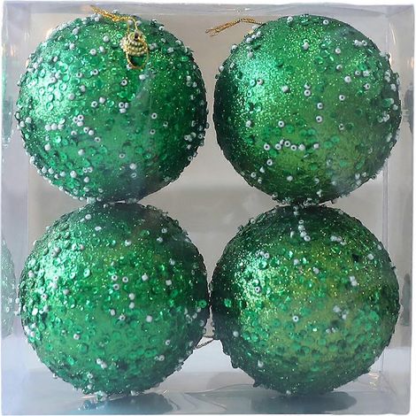 Multifunktionale, reflektierende Weihnachtsbaumkugel aus Schaumstoff, hängender Schmuck im festlichen Stil, dunkelgrün (1/5)