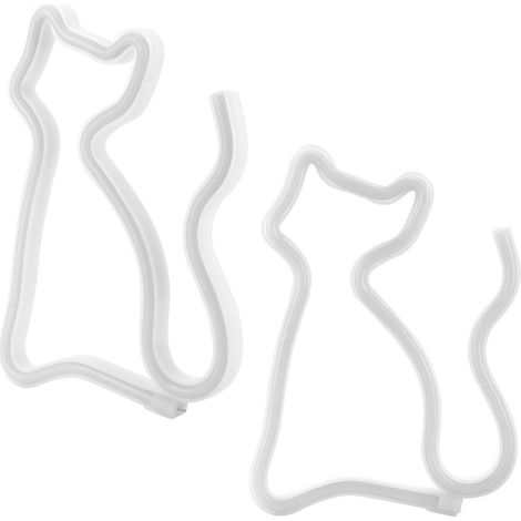 Décoration murale lumineuse LED en forme de chat coloré, idéale pour une demande en mariage, un mariage ou une fête d'anniversaire. (1/5)