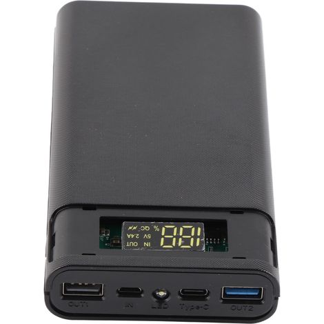 Boîtier de rangement pour batterie externe 6 compartiments 18650 Type C à charge rapide bidirectionnelle (1/5)