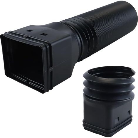 Flexible Gutter Downpipe Extender, Adjustable Length, Retractable Rain Gutter Drainage Pipe, Rain Deflection Downspout Extenders (Black) (1/5)