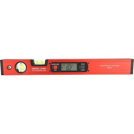 Capteur d'angle LCD numérique Niveau à bulle 4 x 90 ° Jauge d'angle d'inclinomètre de niveau avec 4 aimants puissants (rouge) (1/5)