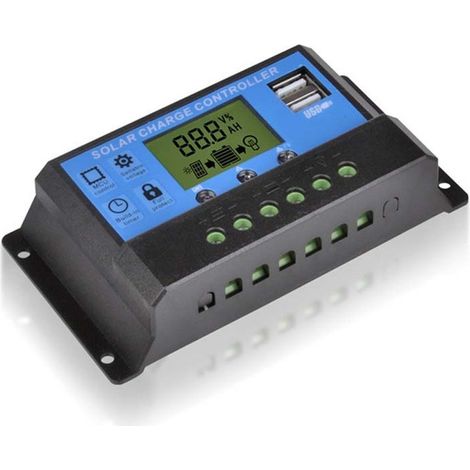 Regulador Carga Solar 10Amp 12/24Vdc Con LCD 2-USB (1/3)
