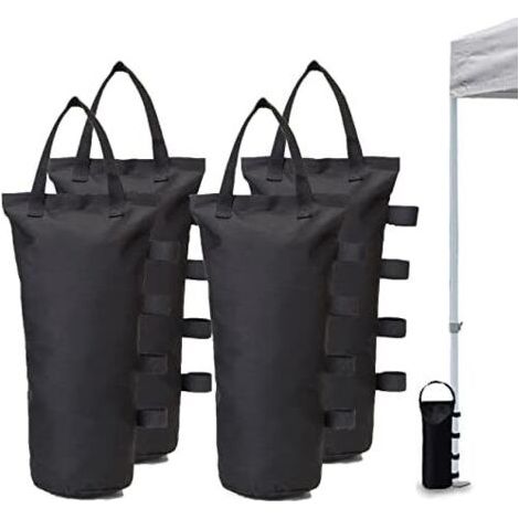 Set of 4 weight bags, leg weights for folding tents, gazebo weights, weighted gazebo weights, parasols, black--DTEKGAZ