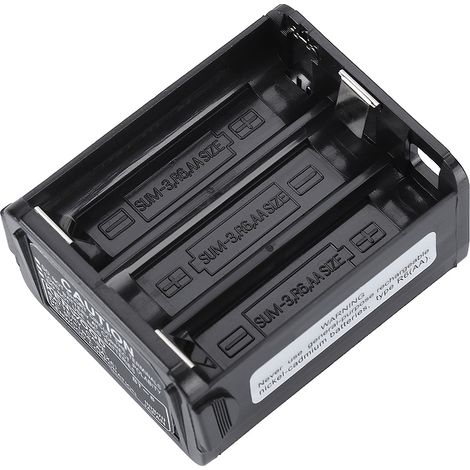 Boîtier à piles pour talkie-walkie Kenwood TH-28/TH-48/TH-78HT (6 piles AA), noir (1/5)