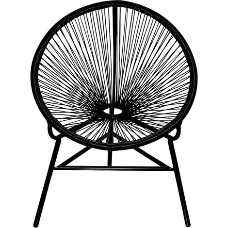 Maison Exclusive - Sedia da Giardino Acapulco in Polyrattan Nera (1/4)