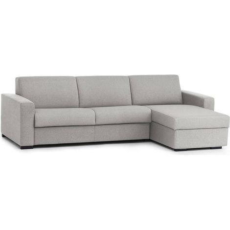 Talamo Italia Festes Sofa Nicoletta, Ecksofa, 100% Made in Italy, Sofa-Wohnzimmer, mit Wendebehälter Halbinsel, aus gepolstertem Stoff, mit Standard-Armlehnen, Cm 280x95h90