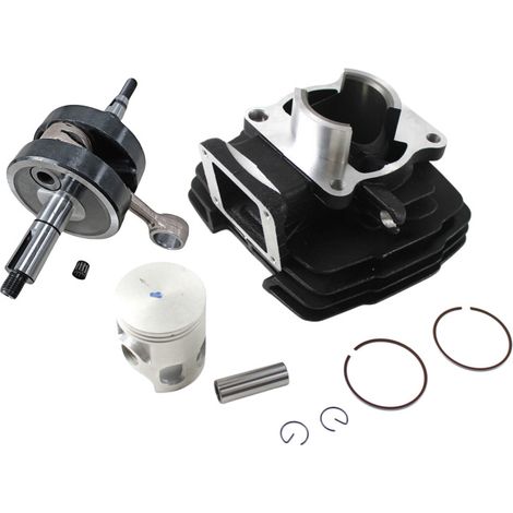 Cylinder liner, crankshaft and connecting rod parts compatible with the YAMAHA DT125 motorcycle engine, 56 mm bore. (1/4)