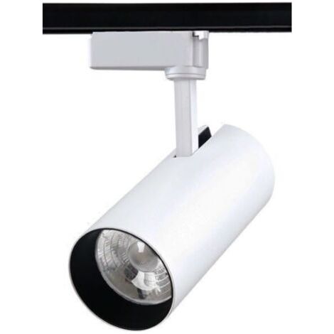 Projecteur sur rail à LED. éclairage sur rail COB haute puissance. éclairage sur rail adapté aux centres commerciaux et aux supermarchés (lumière blanche chaude-3000K. 30w à la mode) (1/5)