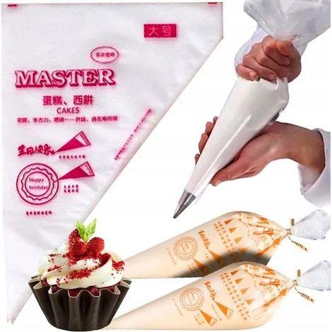 FUNDAS DESECHABLES PARA PASTELERÍA XL, 100 UNIDADES, USO PROFESIONAL PARA DECORACIÓN (1/5)